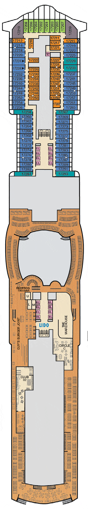 Carnival Jubilee Deck plan & cabin plan