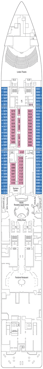 MSC Bellissima Deck plan & cabin plan