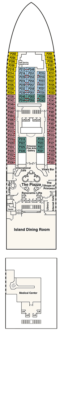 Caribbean Princess Deck plan & cabin plan