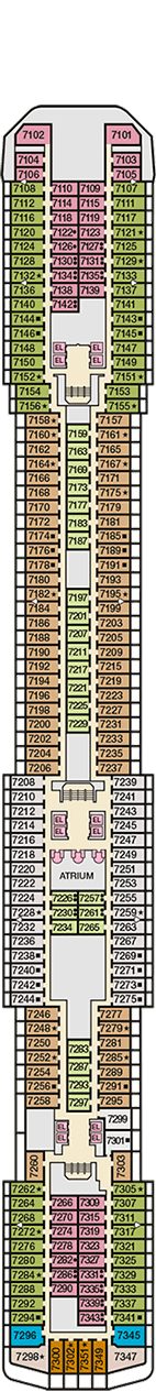 Carnival Pride Deck plan & cabin plan