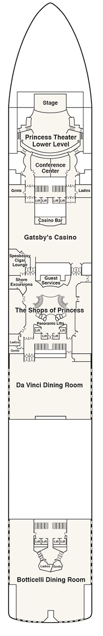 Crown Princess Deck plan & cabin plan