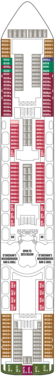 Norwegian Dawn Deck plan & cabin plan