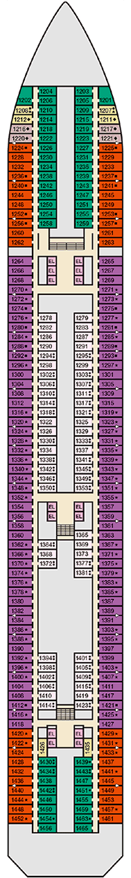 Carnival Conquest Deck plan & cabin plan