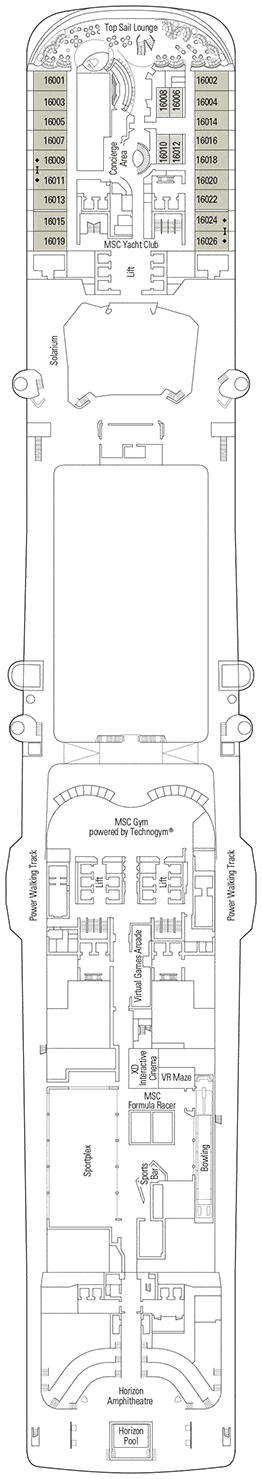 MSC Grandiosa Deck plan & cabin plan