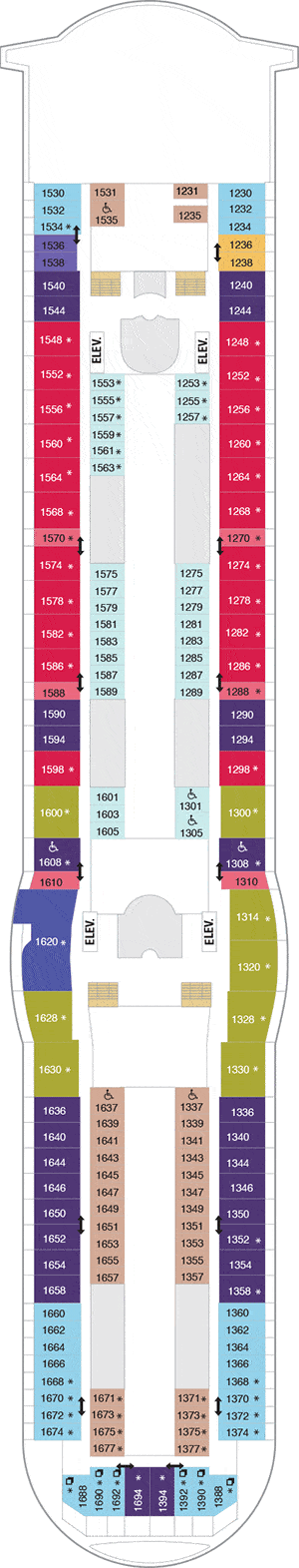 Mariner of the Seas Deck plan & cabin plan