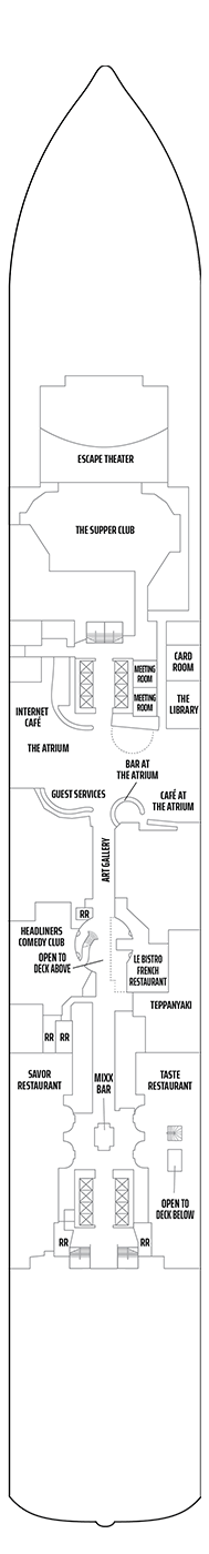 Norwegian Escape Deck plan & cabin plan