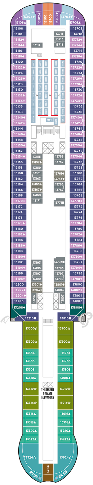 Norwegian Prima Deck plan & cabin plan