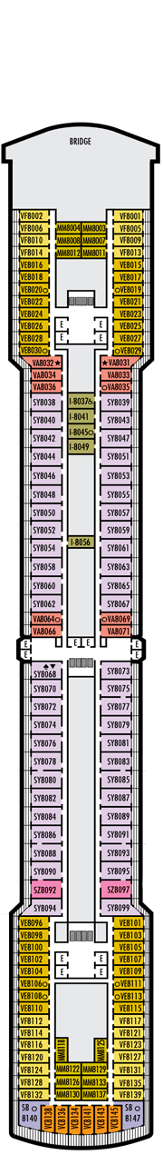 MS Oosterdam Deck plan & cabin plan