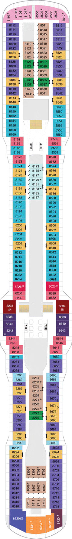 Odyssey of the Seas Deck plan & cabin plan