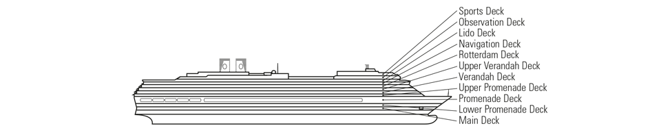 MS Zuiderdam Deck plan & cabin plan