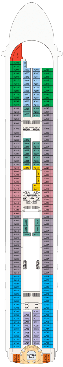 Sapphire Princess Deck plan & cabin plan