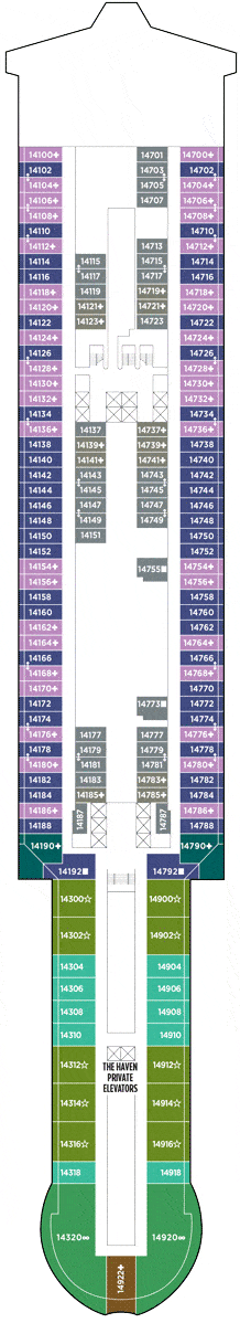 Norwegian Viva Deck plan & cabin plan