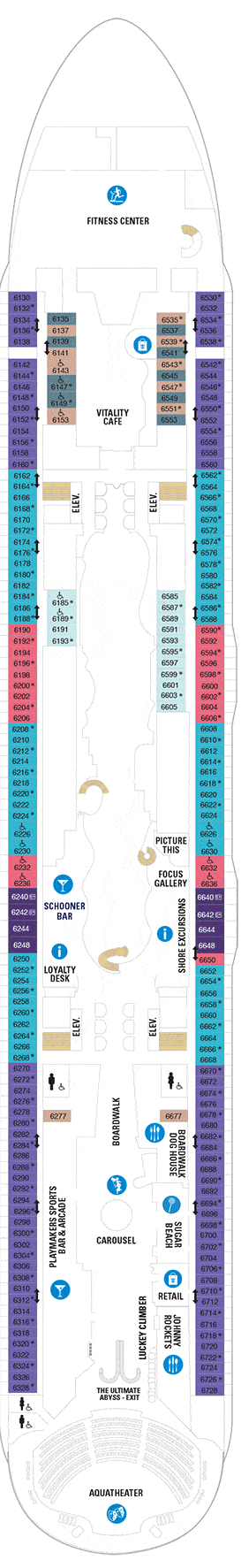 Wonder of the Seas Deck plan & cabin plan