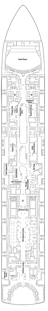 MSC World America Deck plan & cabin plan