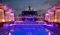 Pool area by night