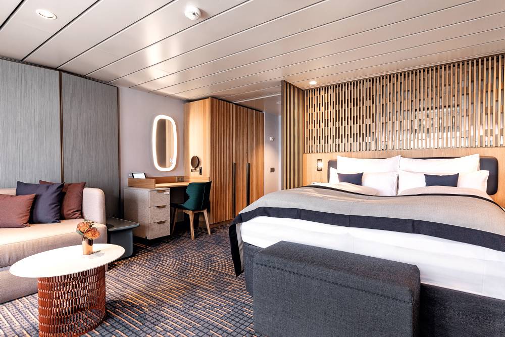 Mein Schiff 2 Schöne Aussicht Suite Schlafbereich