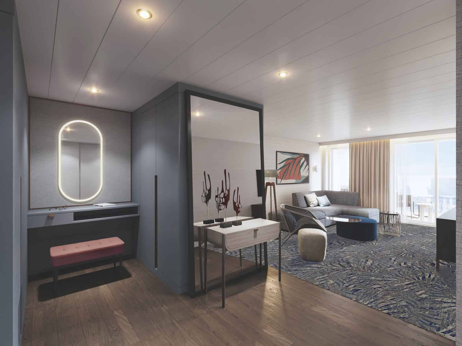 Mein Schiff Relax Weitblick Suite Wohnzimmer