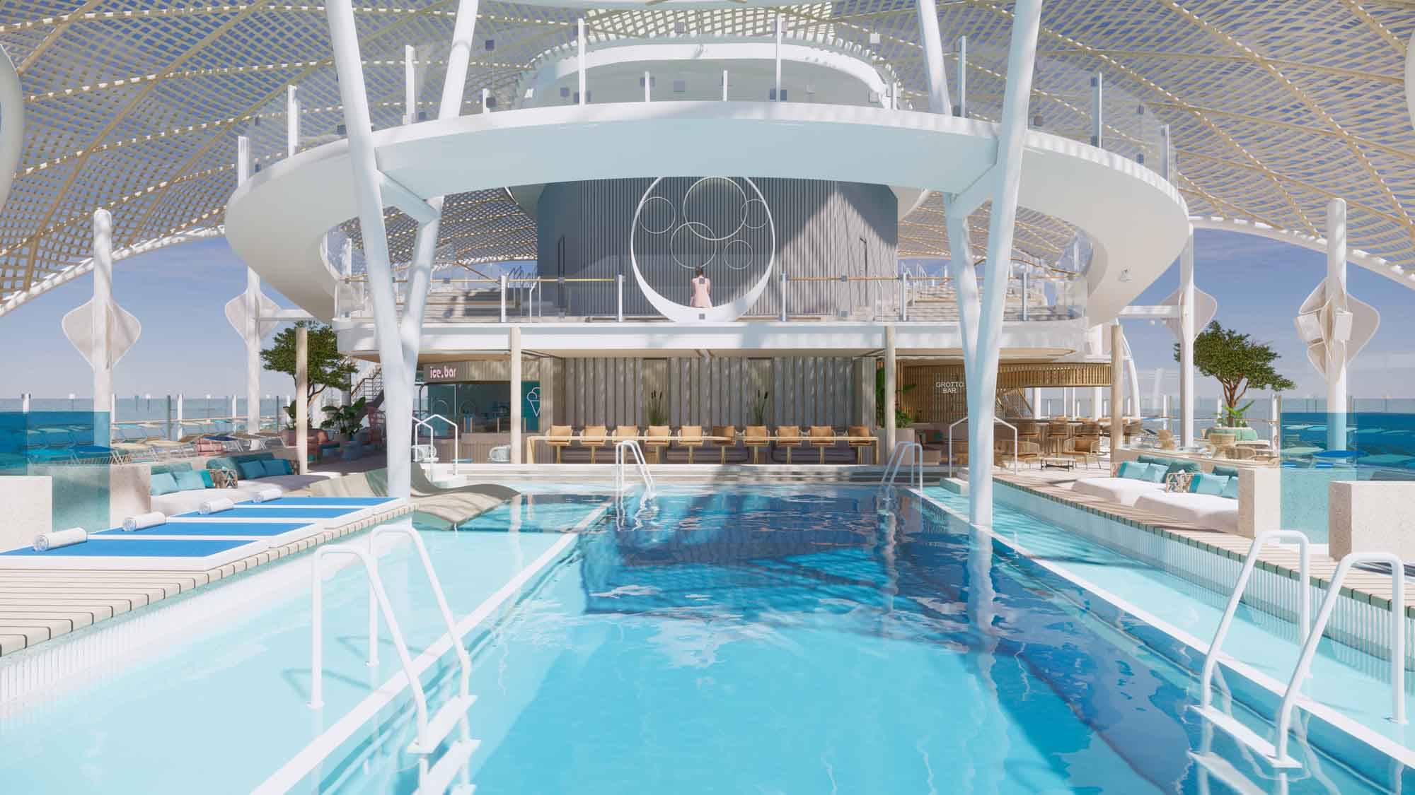 Mein Schiff Relax Pool unter/beim Marcoon-Dach