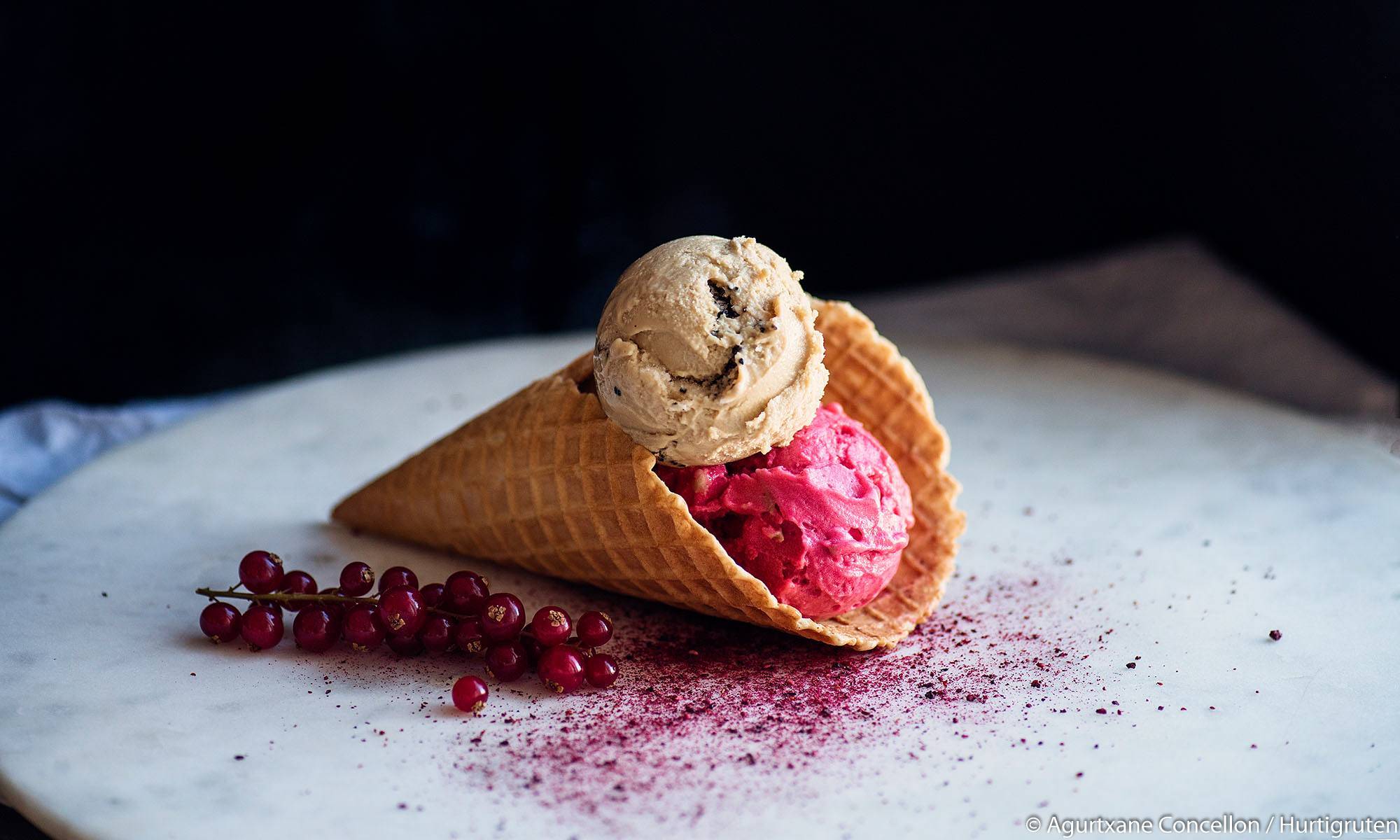 Polarlys ice cream in the restaurant