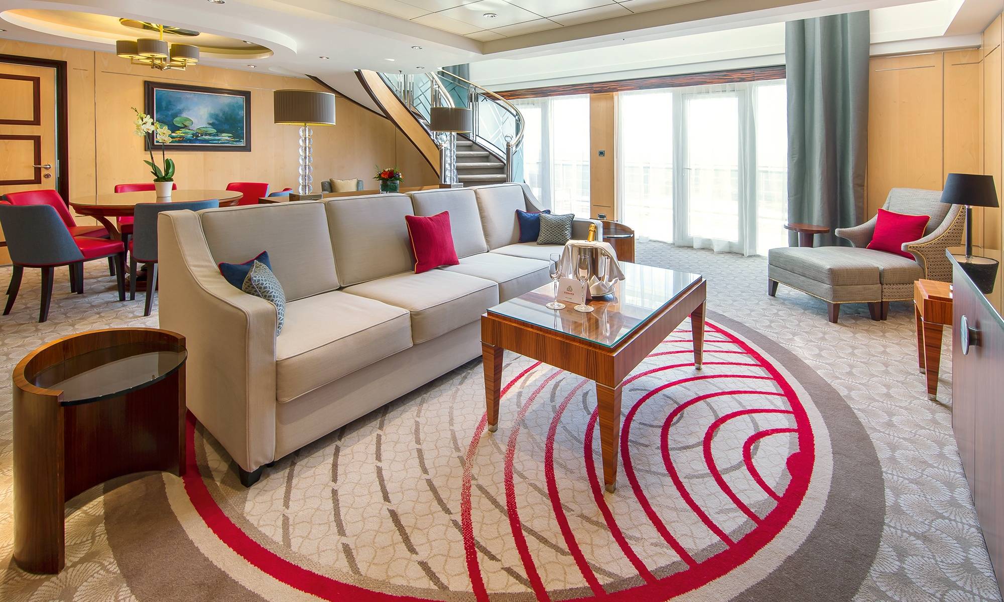 Queen Mary 2 Duplex Suite Lounge