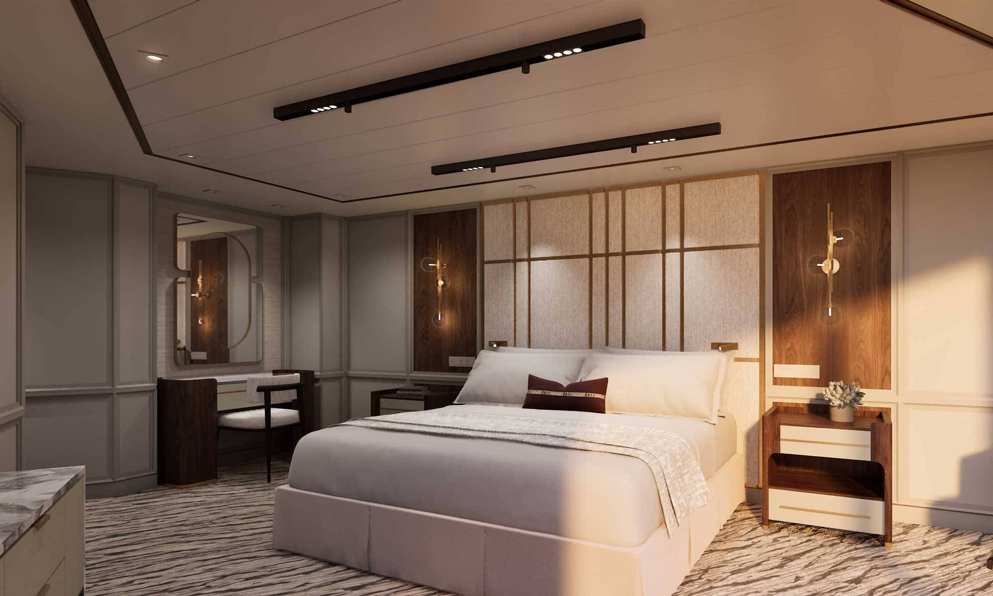 Seven Seas Prestige Skyview Luna Suite Schlafzimmer